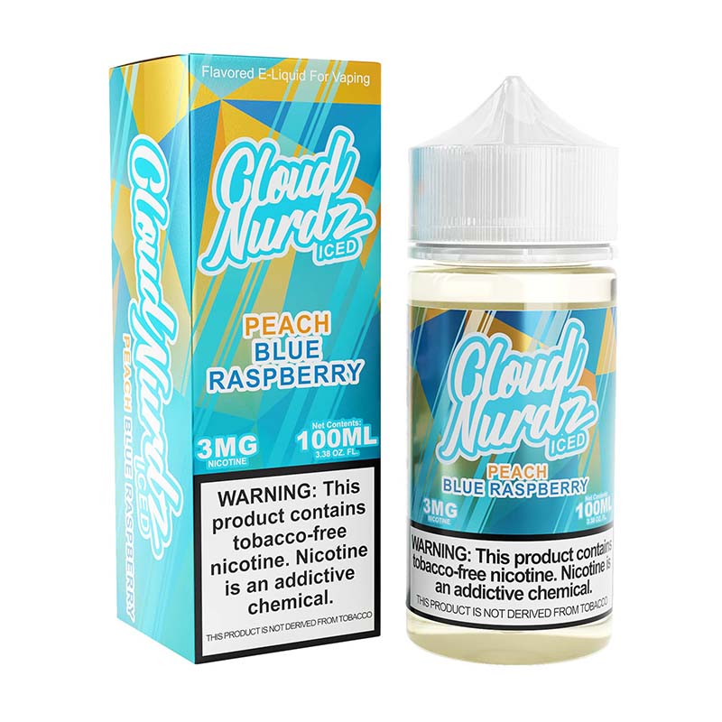 Cloud Nurdz TFN - 100ml Bottle - Peach Blue Raspberry Iced