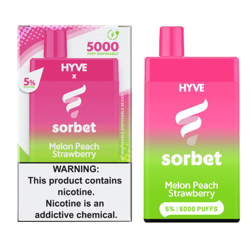 HYVE X Sorbet 5K - Disposable Vape Device - Melon Peach Strawberry