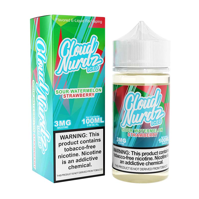 Cloud Nurdz TFN - 100ml Bottle - Sour Watermelon Iced