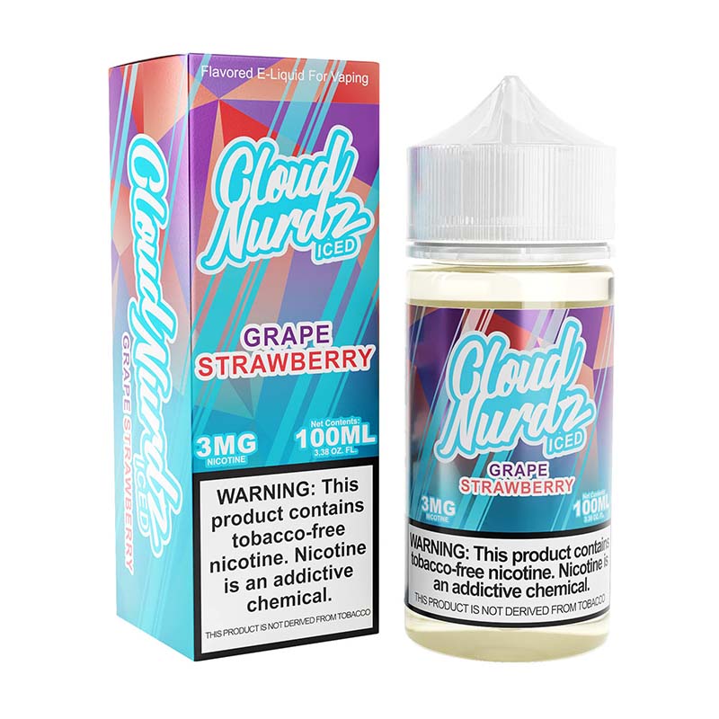 Cloud Nurdz TFN - 100ml Bottle - Grape Strawberry Iced