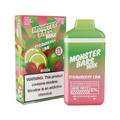Monster Bars MAX 6000 Strawberry Lime | MadVapes