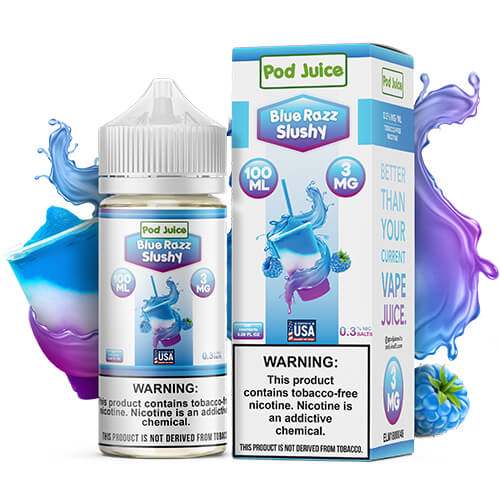 Pod Juice Synthetic Blue Razz Slushy 100ml | Madvapes