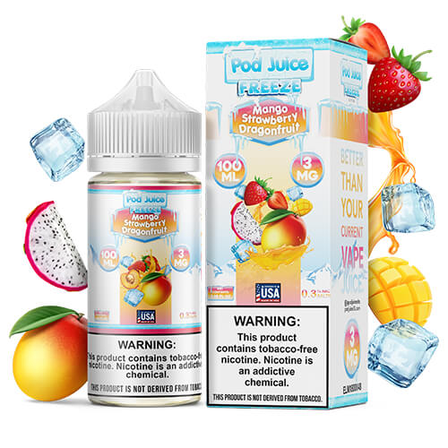 Pod Juice Synthetic Mango Strawberry DragonFruit Freeze 100ml | Madvapes