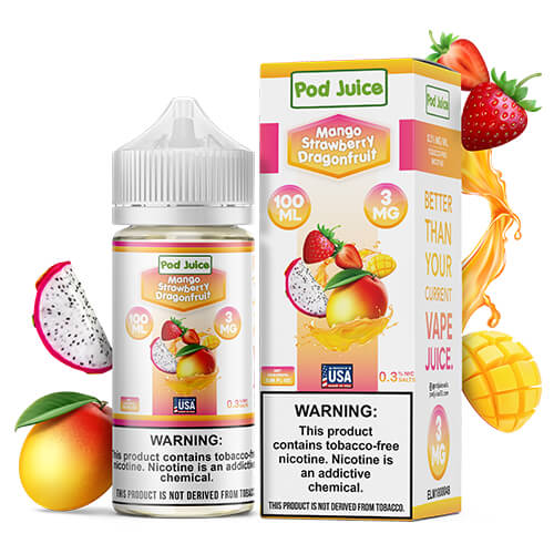 Pod Juice Synthetic Mango Strawberry DragonFruit 100ml | Madvapes